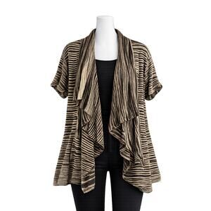 Elie Tahari Women’s Striped Open Front Draped Cardigan - Size XS